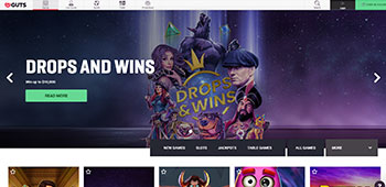 GUTS Casino homepage 