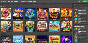 Tonybet Casino welcome page 