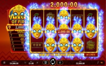 9 masks of fire in play round